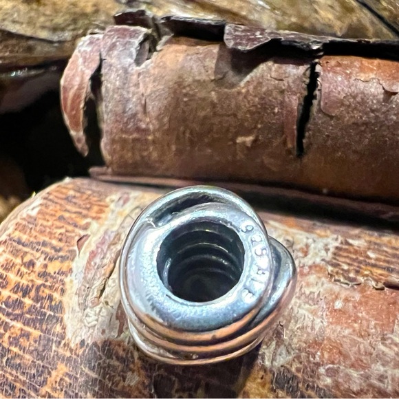 Authentic Pandora Charm Two Tone Ring Cluster CharmSilver and 14K Gold Knot Love - Picture 7 of 10